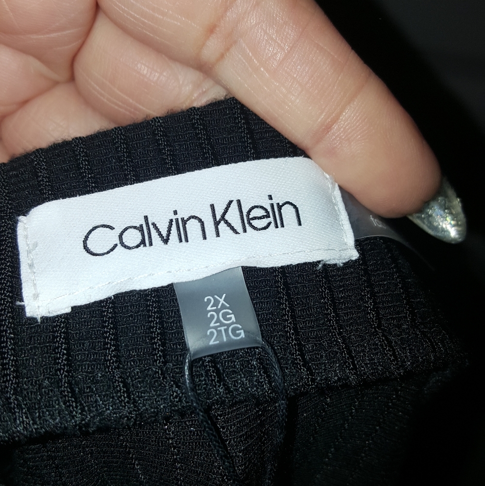 Calvin Klein Plus Size Ruffled Slit Skirt - Picture 3 of 3